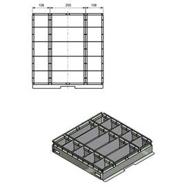 Schubladen-Trennung 3 x 5, Höhe 110 mm, Verstellbar, verzinkt