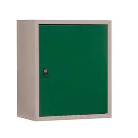 Nástěnná skříňka TECHNO Light, šířka 532 mm, barva šedá RAL7035/zelená RAL6011.