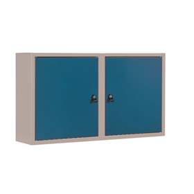 Nástěnná skříňka TECHNO Light, šířka 1064 mm, barva šedá RAL7035/modrá RAL5012.