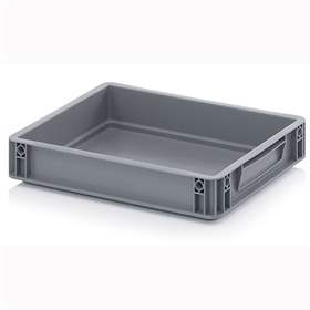 Eurobehälter geschlossen, grau, 400 x 300 x 75 mm