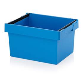 Plastová přepravka pro distribuci bez víka, se stohovacími třmeny, 300 x 200 x 170 mm