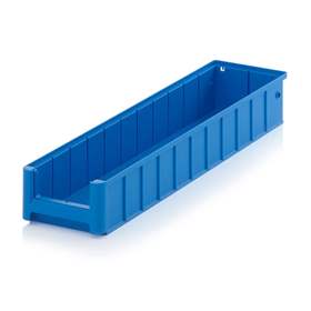 Cutie din plastic UniBox lxLxH: 600x117x90 mm semideschisă, pentru raft, albastră