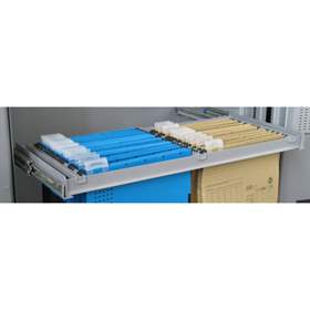 Hängeregistratur A4 auf Teleskopschienen für Tresore Breite 950 mm.