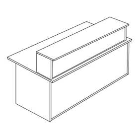 Rezeption - Modul-Gerade mit Aufbau, Breite 1000 mm, Farbe Ahorn.