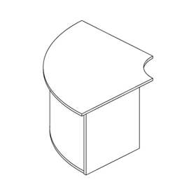 Rezeption - Modul-Ecke ohne Aufbau, außen, Farbe Ahorn.