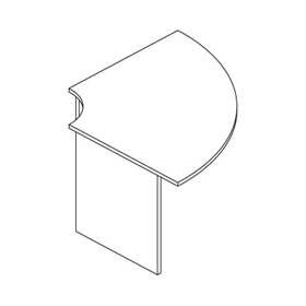 Rezeption - Modul-Ecke ohne Aufbau, innen, Farbe Ahorn.