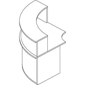 Rezeption - Modul-Ecke mit Aufbau, außen, Farbe Ahorn.