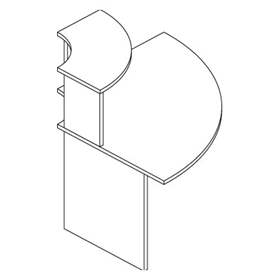 Rezeption - Modul-Ecke mit Aufbau, innen, Farbe Ahorn.