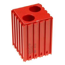 Kunststoff-Box für Werkzeuge mit Zylinderschaft - D18, Modul 5x5, Hohlräume 2 St.(18x48 mm), Farbe rot.