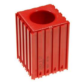 Kunststoff-Box für Werkzeuge mit Zylinderschaft - D30, Modul 5x5, 1 Hohlraum (30x60 mm), Farbe rot.