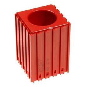 Kunststoff-Box für Werkzeuge mit Zylinderschaft - D32, Modul 5x5, 1 Hohlraum (32x60 mm), Farbe rot.