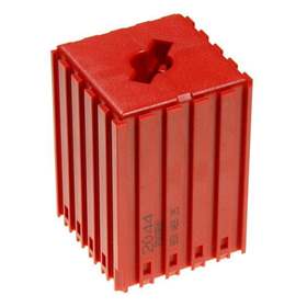 Kunststoff-Box für Werkzeugaufnahme des Typs ABS 25, Modul 5x5, Farbe rot.