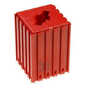 Kunststoff-Box für Werkzeugaufnahme des Typs ABS 32, Modul 5x5, Farbe rot.