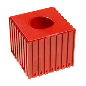 Kunststoff-Box für Werkzeugaufnahme des Typs CAPTO - C 5, Modul 8x8, Farbe rot.