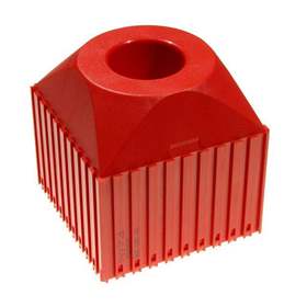 Kunststoff-Box für Werkzeugaufnahme des Typs VDI 40, Modul 10x10, Farbe rot.
