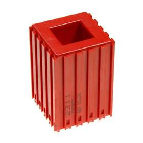 Kunststoff-Box zum Ablegen von Drehmaschienenmesser, Box 25x25, Modul 5x5, Farbe rot.