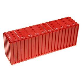 Kunststoff-Box zum Ablegen von Bohren mit Durchmesser 1-4,9mm - D1-D4,9, Modul 20x5, Farbe rot.