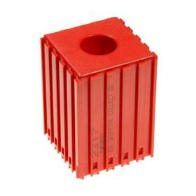 Kunststoff-Box zum Ablegen von Spannzangen mit Durchmesser 20 mm - K 20, Modul 5x5, Farbe rot.