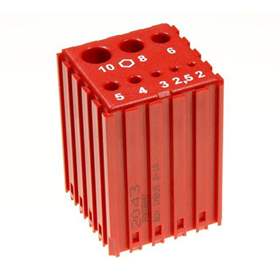 Kunststoff-Box zum Ablegen von Inbusschlüsseln, Modul 5x5, Farbe Rot.