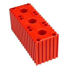 Kunststoff-Box zum Ablegen von Elektrodenhaltern, Modul 6x16, Farbe Rot.