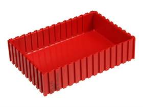 Kunststoff-Schale, 152x102x35 mm, Modul 15x10, Farbe rot.