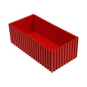 Kunststoff-Schale, 102x202x70 mm, Modul 10x20, Farbe rot.