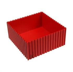 Kunststoff-Schale, 152x152x70 mm, Modul 15x15, Farbe rot.