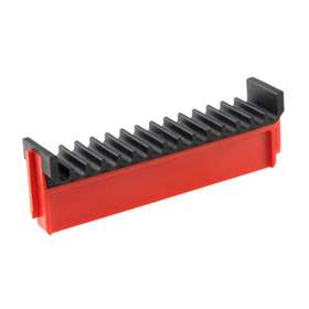 Ablegezwischenstück, 15 St. Ablegeplätze mit max. Durchmesser 4 mm, 98x19,5x30 mm.