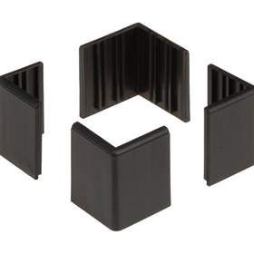 Kunststoffecken für den Schutzdeckel, Schwarz, Verpack. 4 St., Modul 5x5, Größe 55x35,5x4 mm.