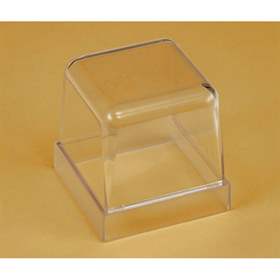 Schutzdeckel aus klarem Polycarbonat, Modul 5x5, Größe 55 x 55 x 56 mm.