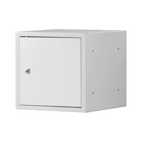 Einzelschließfach aus Metall, 450x450 mm, Türfarbe Lichtgrau RAL7035
