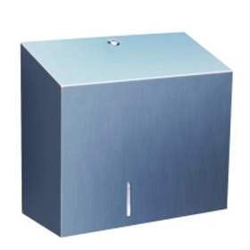 Dispenser hârtie de toaletă pentru role industriale, diametru Ø rolă 23 cm, oțel inoxidabil mat