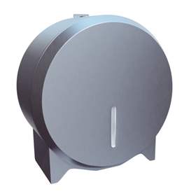 Dispenser hârtie de toaletă pentru role industriale, diametru Ø rolă 19 cm, oțel inoxidabil mat