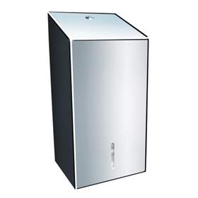 Dispenser pentru prosoape de hârtie de toaletă - foi separate, oțel inoxidabil lucios, volum 400 buc.