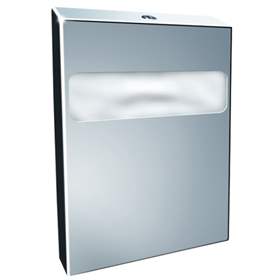 Behälter für Toilettenauflagen LUX, Edelstahl glänzend. Volumen max. 100 St.