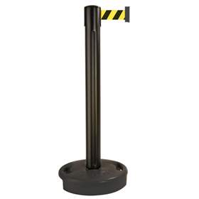 Personalleitsystem - Gurtpfosten Outdoor, Gurtlänge 3,7 m, Kunststoff Schwarz / Gurtfarbe Gelb-Schwarz