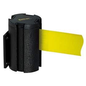 Gurtabsperrung in Kassette Wall Mount L, Gurtlänge 3,7 m, Schwarz / Gurtfarbe Gelb