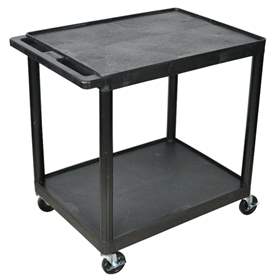 Policový vozík plastový, v x d x š: 840x610x460 mm, 2 police, barva černá.