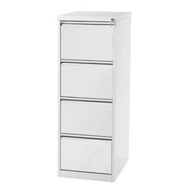Registraturschrank für Formate DIN A4 und FOLIO, 4 Schubladen, HxBxT: 1325x475x620 mm, Farbe grau RAL7035 / grau RAL7035