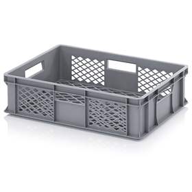Eurobehälter durchbrochen, grau, 600 x 400 x 150 mm
