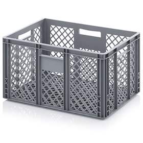 Eurobehälter durchbrochen, grau, 600 x 400 x 320 mm