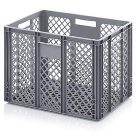 Eurobehälter durchbrochen, grau, 600 x 400 x 420 mm