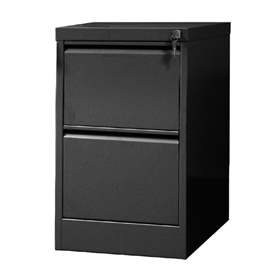 Cartotecă - dulap arhivare registratură - pentru format  A4, 2 sertare, HxLxl: 715x415x630 mm, neagră RAL9005