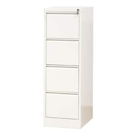 Cartotecă - dulap arhivare registratură - pentru format  A4, 4 sertare, HxLxl: 1285x415x630 mm, albă RAL9010