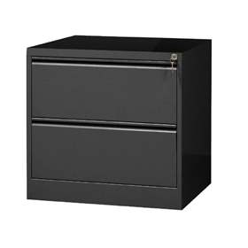 Cartotecă - dulap arhivare registratură - pentru format  A4 cu 2 rânduri sertare, HxLxl: 715x775x630 mm, neagră RAL9005