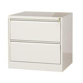 Cartotecă - dulap arhivare registratură - pentru format  A4 cu 2 rânduri sertare, HxLxl: 715x775x630 mm, albă RAL9010