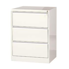 Cartotecă - dulap arhivare registratură - pentru format  A4, 3 zweibahninge sertare, HxLxl: 1000x775x630 mm, albă RAL9010