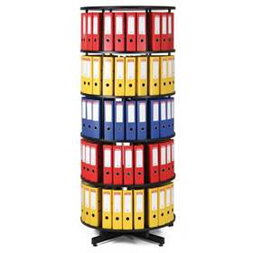 Ordner-Drehsäule, 5 Etagen, Höhe 2000 mm, Durchmesser 800 mm, Farbe schwarz