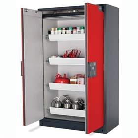 Bezpečnostní skříň na chemikálie 90 min., 4 zásuvky, š. 1200 mm, TSA/AGT, dveře červené