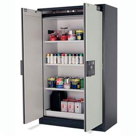 Sicherheitsschrank 90 Minuten, BxTxH: 1200x615x1955 mm, 3 Fachböden, 1 Bodenwanne,  Automatik TSA/AGT, graue Türen